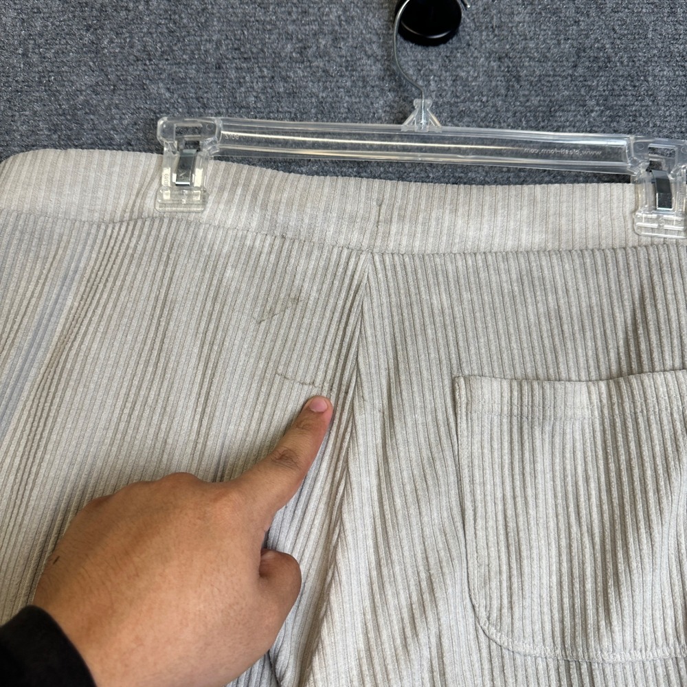 Alo Yoga Muse Ribbed Jogger Pants Womens Medium Bone White Loungewear Athleisure - Picture 4 of 13